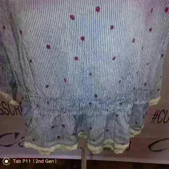 Arizona Jean company girls blueberry / strawberry size extra large 3/4 shirt nwt - Picture 6 of 8